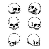 Set of skull head vector illustration