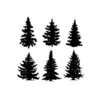 Set of fir tree silhouette vector