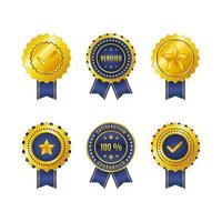 Elegant Gold Blue Trust and Verified Badge Collection vector