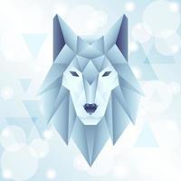 Gradient Blue Geometric Wolf Concept