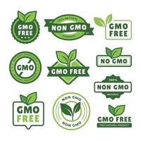 Green GMO Free Stickers vector