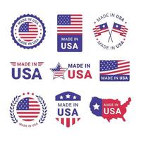 conjunto de etiqueta made in usa vector