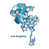 colorido mapa de los angeles vector