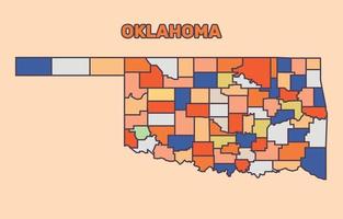 colorido mapa de oklahoma vector