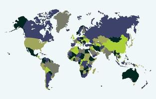 mapa del mundo con colores modernos vector