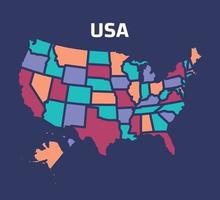 Colorful Map of USA vector