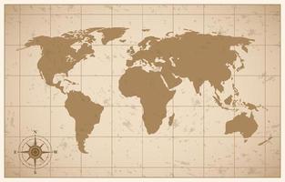 mapa del mundo vintage vector