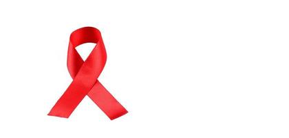 Aids Awareness Red Ribbon on white background. photo