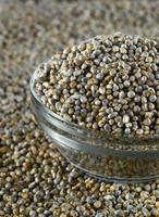 Bajra, Pearl millet in glass bowl photo