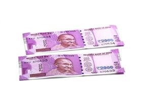 New Indian Currency of Rs.2000 isolated on white background. Published on 9 November 2016. photo