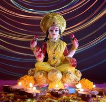 Lakshmi - Hindu goddess ,Goddess Lakshmi. Goddess Lakshmi during Diwali Celebration. Indian Hindu Light Festival called Diwali photo