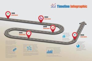 Business roadmap timeline infographic template with pointers designed for abstract background milestone modern diagram process technology digital marketing data presentation chart Vector illustration