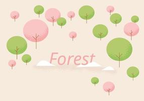 Forest background with round trees. vector