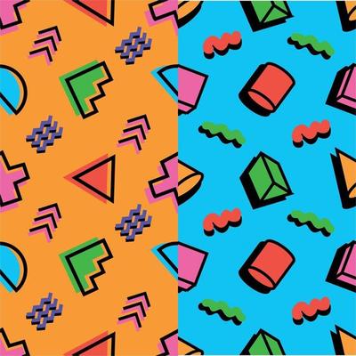 Colorful Random 90's Pattern Background