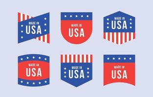 Flat made in USA badges collection vector