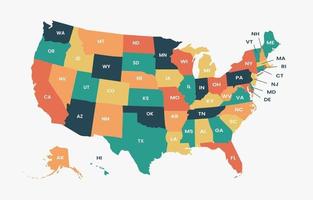 mapa de estados unidos de américa vector