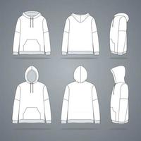 Clothing White Hoodie Jacket Template vector