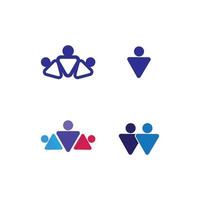 logotipo de éxito marca de trabajo en equipo y logotipo de empresa, comunidad de vectores, unidad colorida y amistad, logotipo de cuidado de trabajo en equipo de socios vector