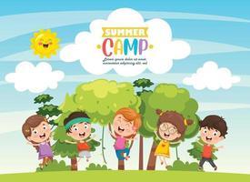 Funny Kids At Summer Camp vector