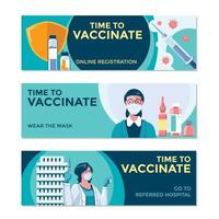 Time to Vaccination Covid19 Banner Concept vector