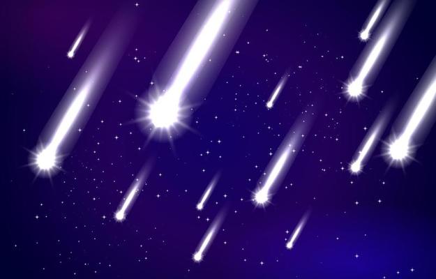 Meteor Background with some shining meteors