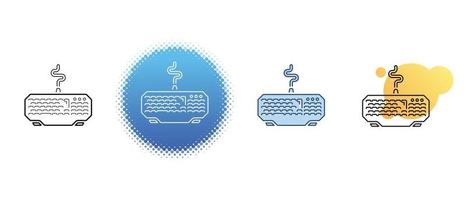 This is a set of contour and color icons for a wired keyboard vector