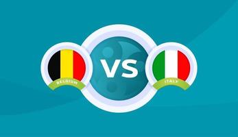 Bélgica vs Italia partido ilustración vectorial campeonato de fútbol 2020 vector