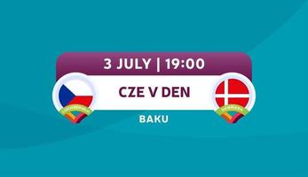 czech republic vs denmark match vector illustration Football 2020 championship