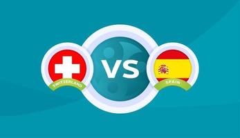 switzerland vs spain match vector illustration Football 2020 championship