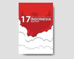 Indonesia Independence Day Poster Template vector