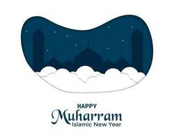 Islamic New Year In Paper Style vector