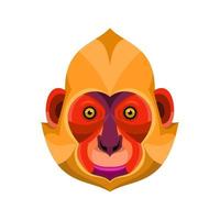 Golden headed Langur Flat head mascot vector art