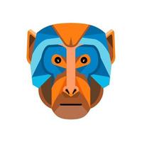 Rhesus macaque head front mascot vector art