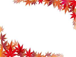 Vector Red Maple Leaf Frame With Text Space Isolated On A White Background.