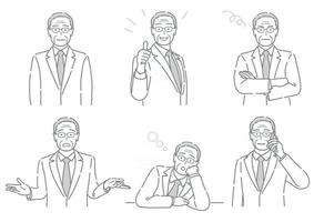 Set Of Vector Businessperson With Different Poses Expressing A Variety Of Emotions Isolated On A White Background