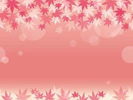 Seamless Vector Maple Leaf Frame With Text Space On A Pinkish Background. Horizontally Repeatable.