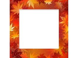 Seamless Autumn Maple Leaf Vector Square Frame. Horizontally And Vertically Repeatable.