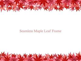 Seamless Vector Maple Leaf Frame Isolated On A White Background. Horizontally Repeatable.