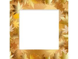 Seamless Autumn Maple Leaf Vector Square Frame. Horizontally And Vertically Repeatable.