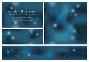 Set Of Seamless Abstract Backgrounds With Lights And Halos. Vector Illustration. Horizontally And Vertically Repeatable.