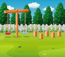 Empty playground outdoor scene vector