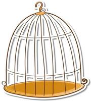 Empty bird cage sticker on white background vector