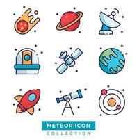 objetos del espacio exterior conjunto de iconos vector