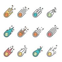 Set of Meteor Icon vector