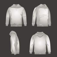 Hoodie Mockup with Folded Hood vector