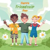 Children Celebrating Friendship Day vector