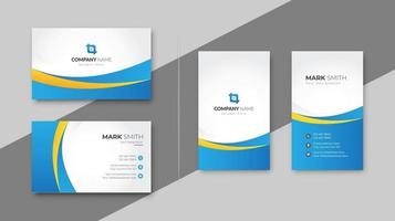 Modern business card template with abstract shapes vector