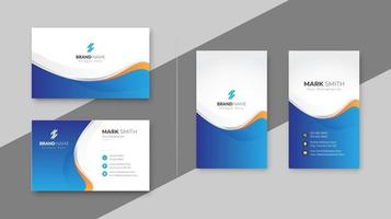 Business card with abstract wavy shapes vector