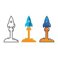 Rocket vector illustration icon Logo design Template