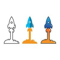 Rocket vector illustration icon Logo design Template